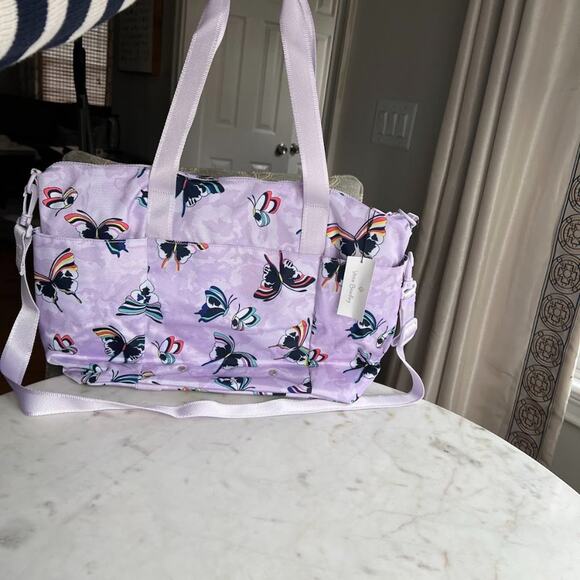 Vera Bradley ReActive Tote in Lavender Butterfly - Picture 3 of 11